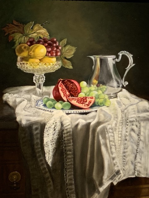 Pewter Pitcher with Fruit