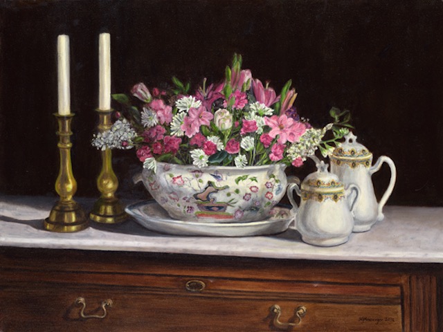 Pink Flowers in Tureen